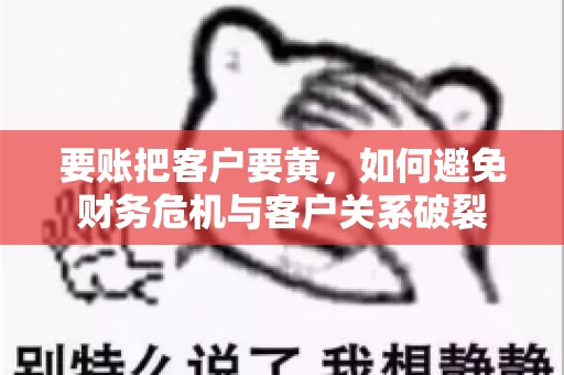 要账把客户要黄,如何避免财务危机与客户关系破裂 要账把客户要黄,如何避免财务危机与客户关系破裂
