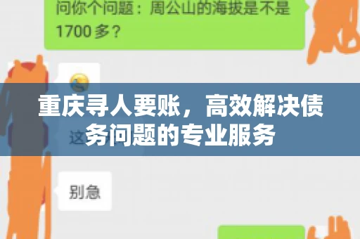 重庆寻人要账，高效解决债务问题的专业服务