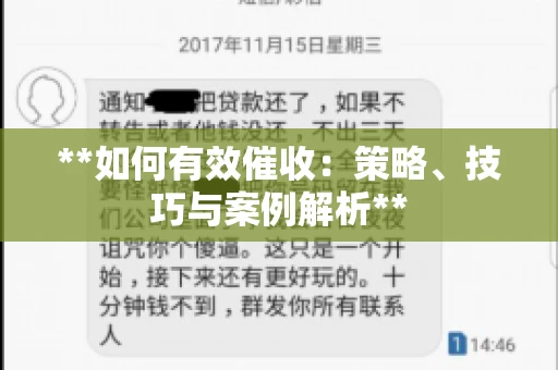 **如何有效催收：策略、技巧与案例解析**