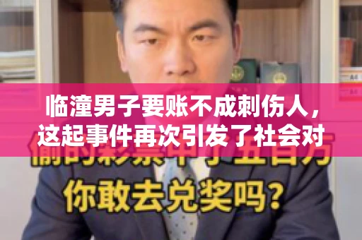 临潼男子要账不成刺伤人，这起事件再次引发了社会对讨债行为的关注。在这个故事中，我们不仅要了解事件的经过，还要思考如何避免类似悲剧的发生。