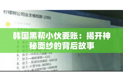 韩国黑帮小伙要账：揭开神秘面纱的背后故事