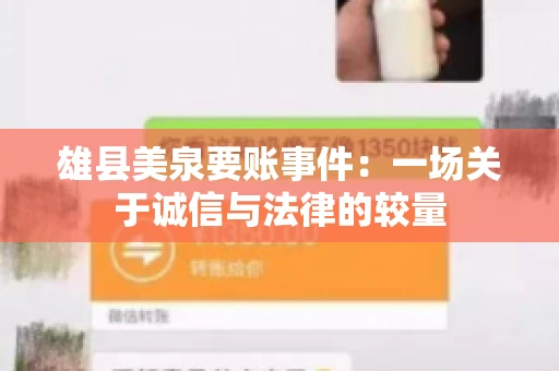 雄县美泉要账事件：一场关于诚信与法律的较量