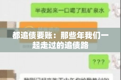 都追债要账：那些年我们一起走过的追债路