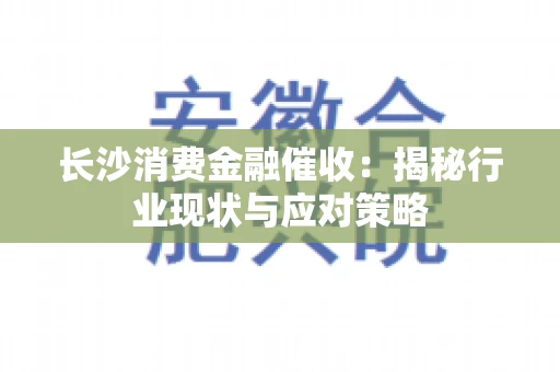 长沙消费金融催收：揭秘行业现状与应对策略