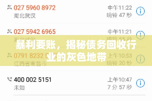 暴利要账，揭秘债务回收行业的灰色地带